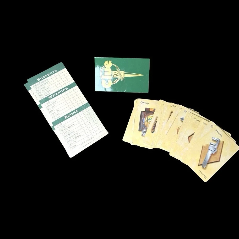 Clue 50th Anniversary Replacement Pieces Parts Cards Holder Scorecard 1998